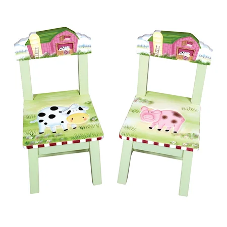 Set of Two Farm House Chairs